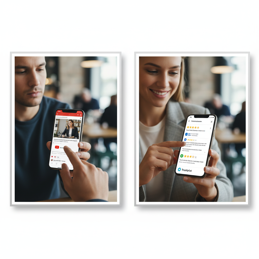 consumers skipping ads and reading authentic customer feedback online